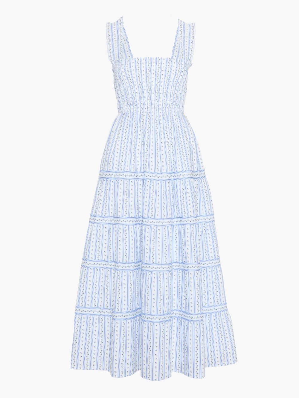 Hill House Home The Kimmy Maxi Nap Dress - Blue Petal Stripe Size SBlue Petal St